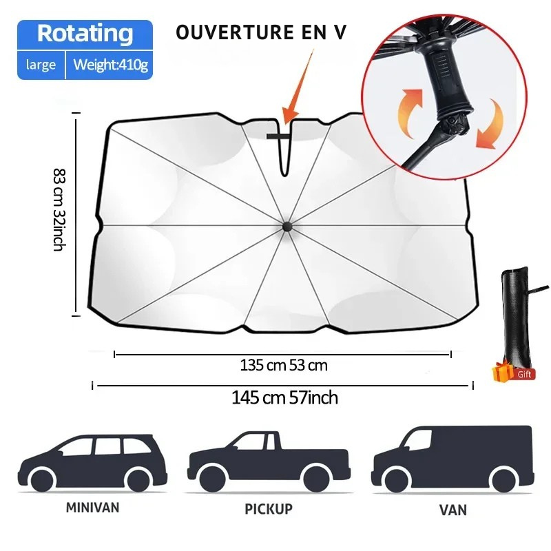 Foldable Car Windscreen Sun Shade – UV & Heat Protection | SunShield™